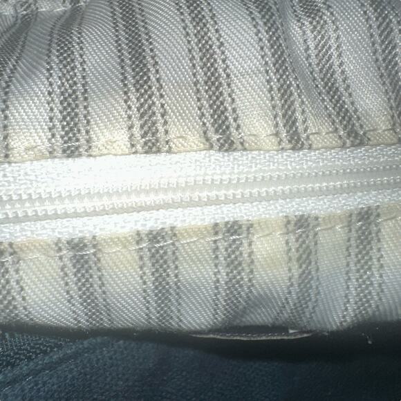 Hearth & Hand with Magnolia Canvas Tote Bag Navy with Tan Straps Large Carryall - Picture 10 of 13